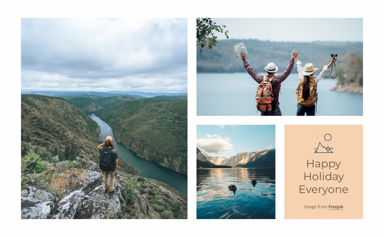 Happy holiday postcard Website Template