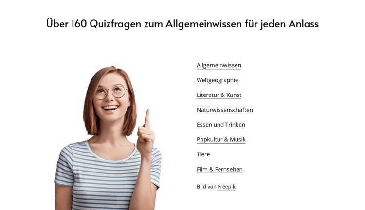 General knowledge quizzes HTML-Vorlage