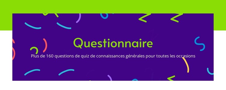 Questions du quiz de connaissances générales Modèle CSS