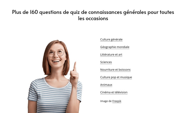General knowledge quizzes Thème WordPress