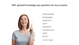 General knowledge quizzes - Html Code Example by Nicepage