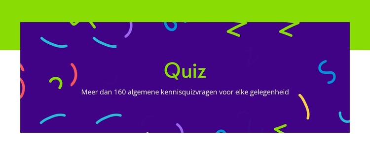 Algemene kennisquizvragen Website sjabloon