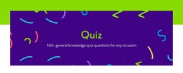 General Knowledge Quiz Questions - Functionality One Page Template
