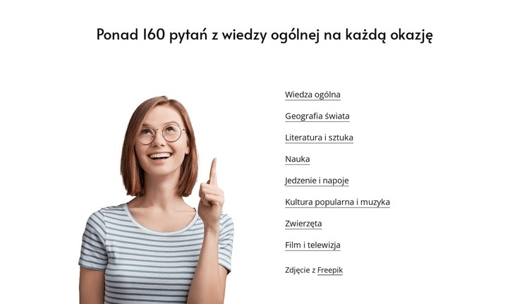 General knowledge quizzes Projekt strony internetowej