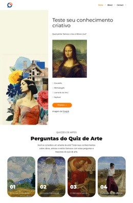 Modelo De Site Para Perguntas Sobre A Busca Pela Arte
