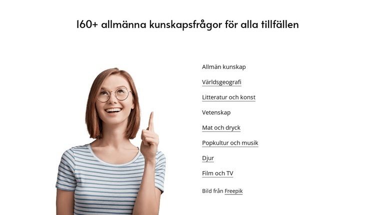 General knowledge quizzes Webbplats mall