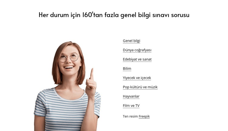 General knowledge quizzes Web Sitesi Şablonu