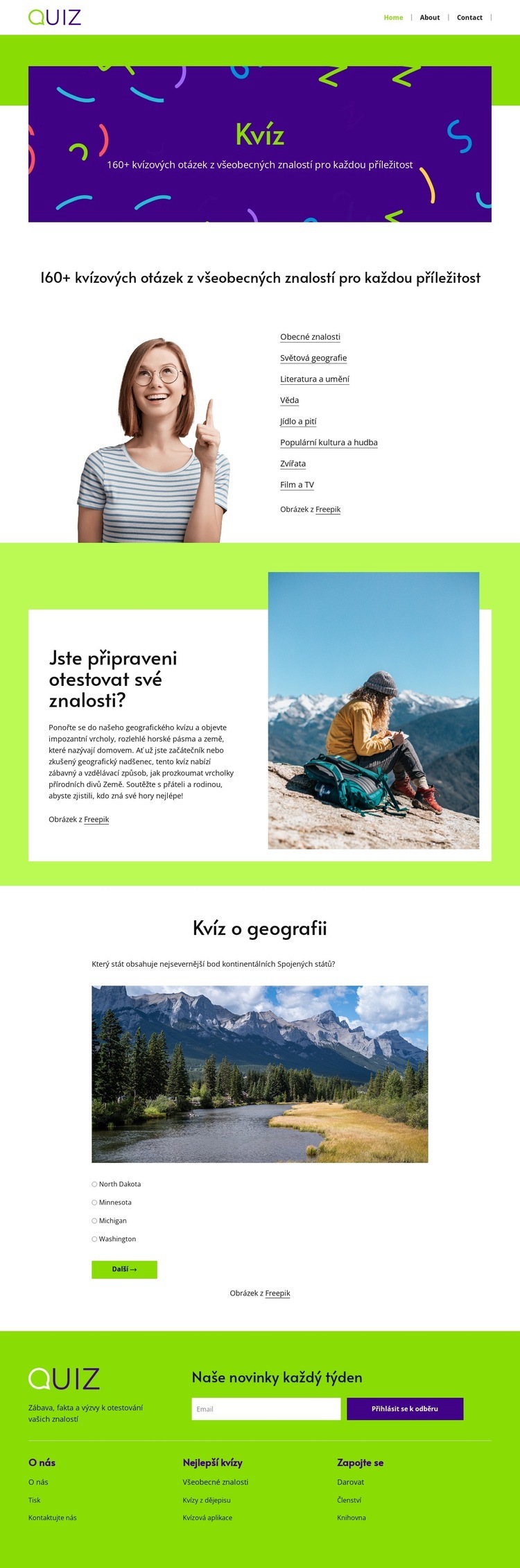 Otázky z kvízu o geografii Šablona