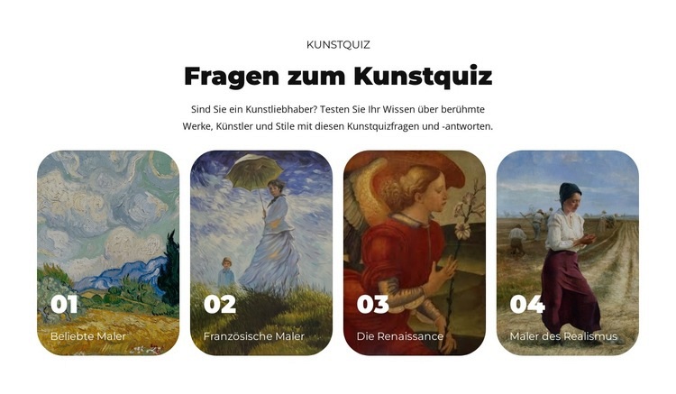 Entdecken Sie die Welt der Kunst Website design