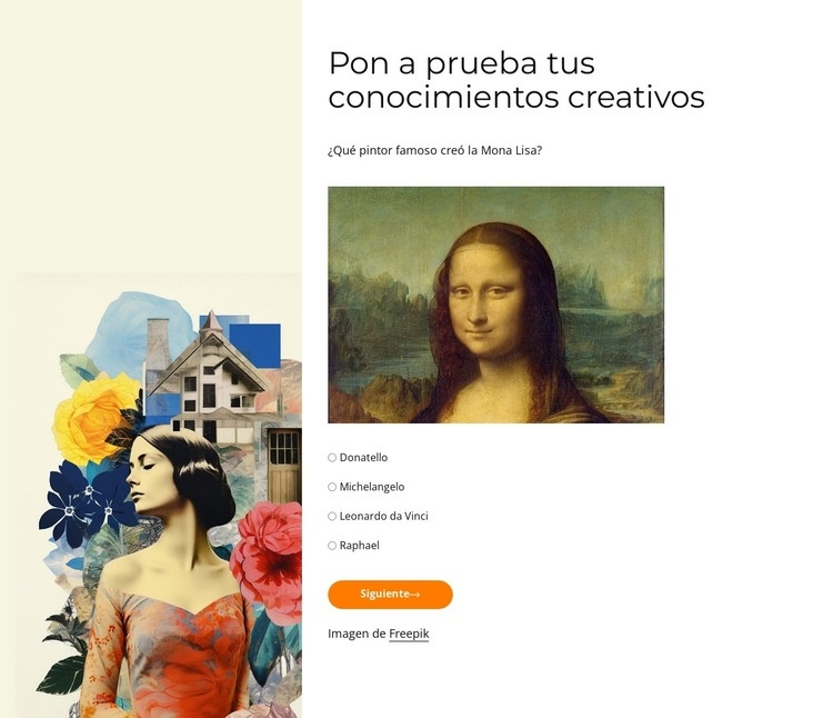 Pon a prueba tus conocimientos creativos Plantilla de una página