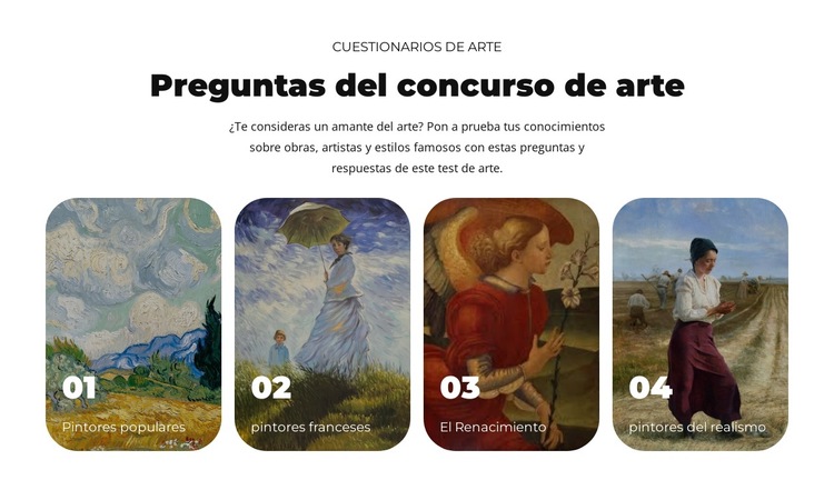 Explora el mundo del arte Plantilla de sitio web