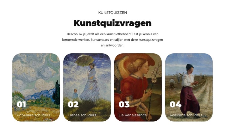 Ontdek de wereld van kunst CSS-sjabloon