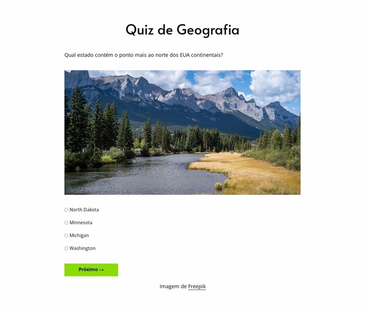 Teste suas habilidades em geografia Modelo HTML5