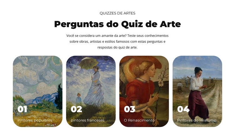 Explore o mundo da arte Modelo de site