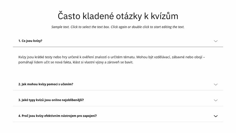 Často kladené otázky k kvízu Šablona HTML