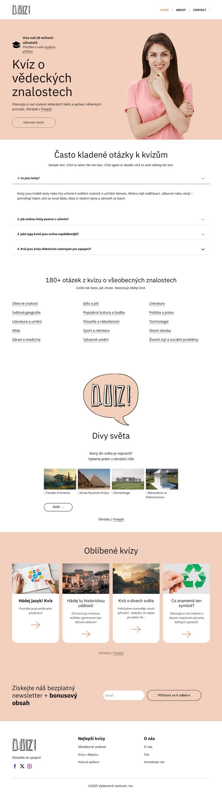 Zpochybněte své vědecké znalosti Šablona