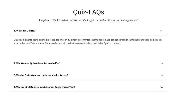 Quiz-FAQ CSS-Vorlage