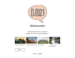 Weltwunder-Quiz - Schönes Website-Design