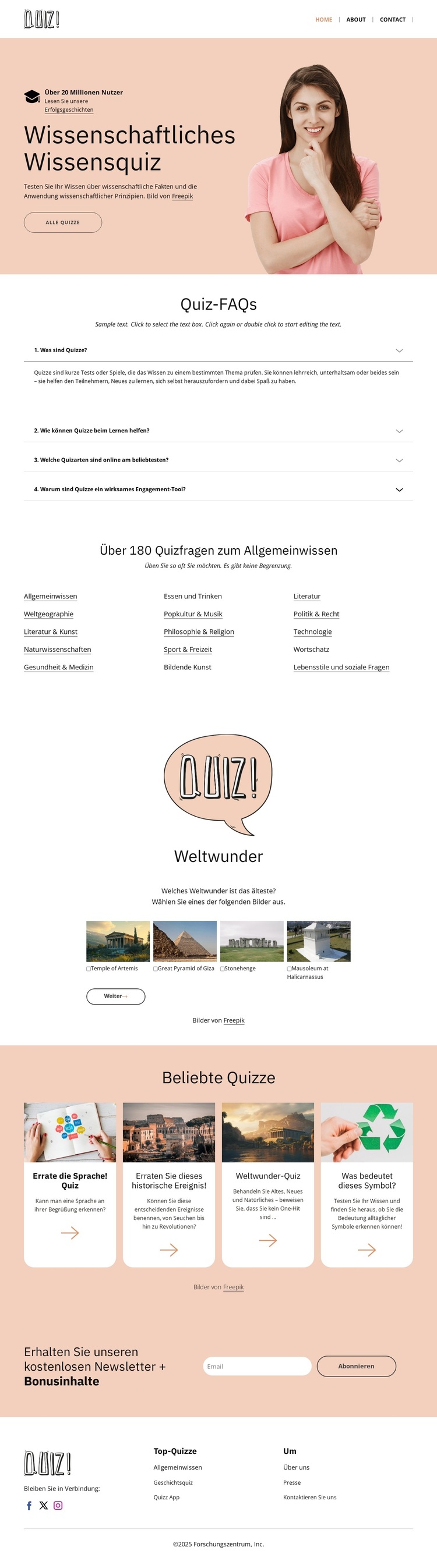 Fordern Sie Ihr wissenschaftliches Wissen heraus WordPress-Theme