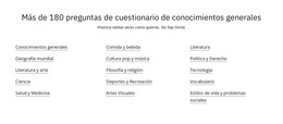 Aterrizaje HTML Para 180 Preguntas De Cuestionario
