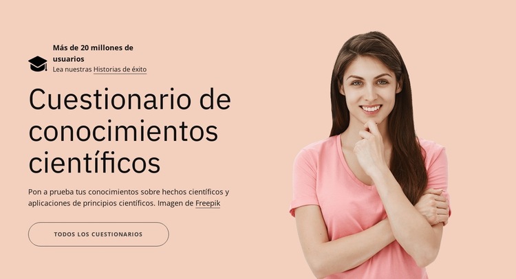 Cuestionario de conocimientos científicos Plantilla de sitio web