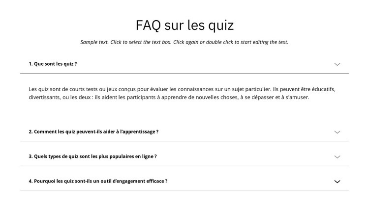 FAQ sur le quiz Conception de site Web