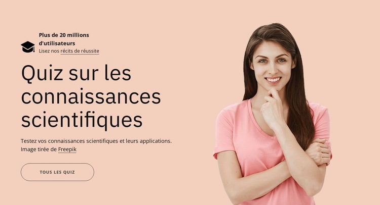Quiz sur les connaissances scientifiques Modèle de site Web