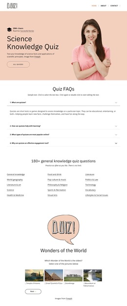 Challenge your scientific knowledge HTML5 Templates