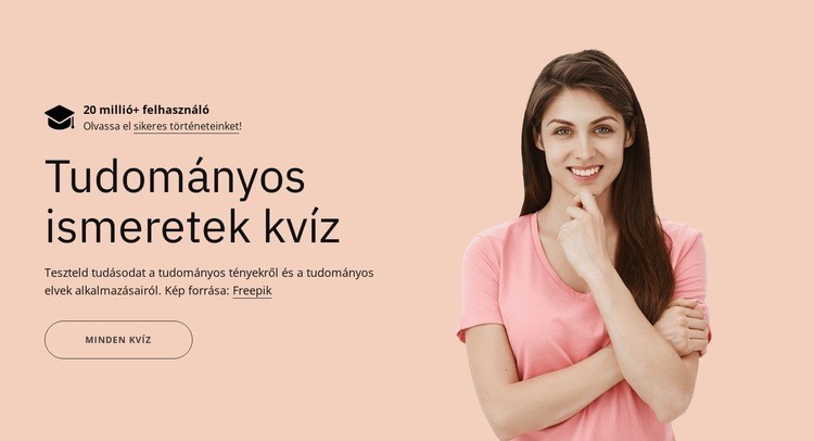 Tudományos ismeretek kvíz HTML Sablon