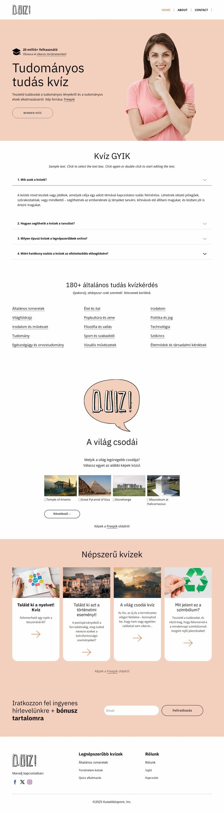 Tedd próbára tudományos tudásodat HTML Sablon