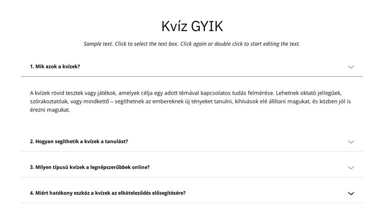 Kvíz GYIK Sablon