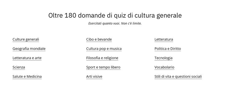 180 domande del quiz Modello