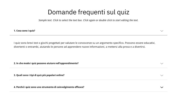 Domande frequenti sul quiz Modello di sito Web