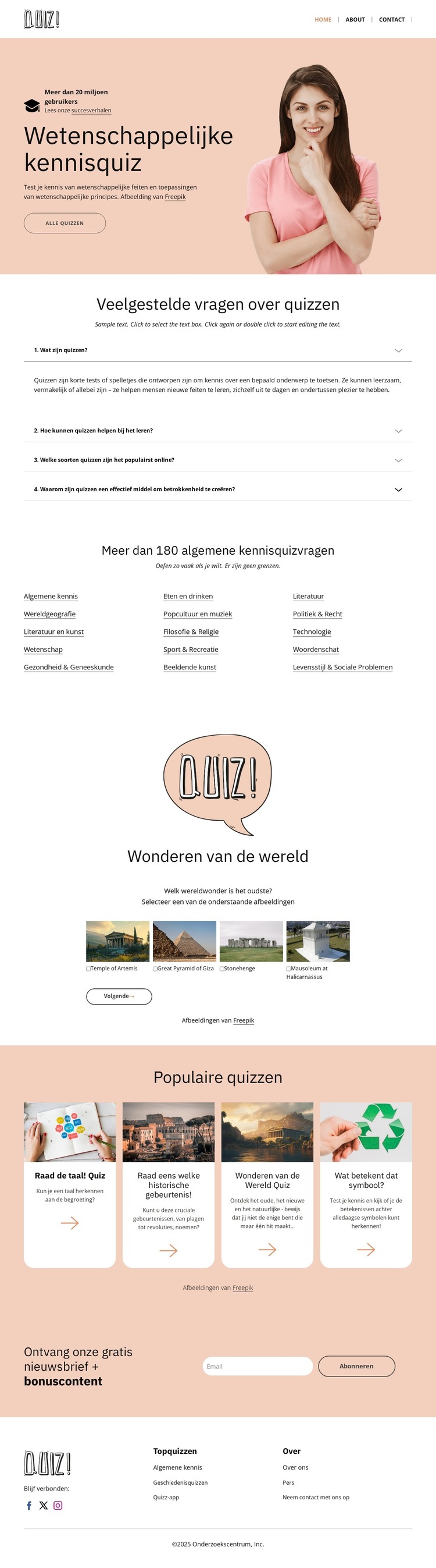 Daag uw wetenschappelijke kennis uit HTML-sjabloon