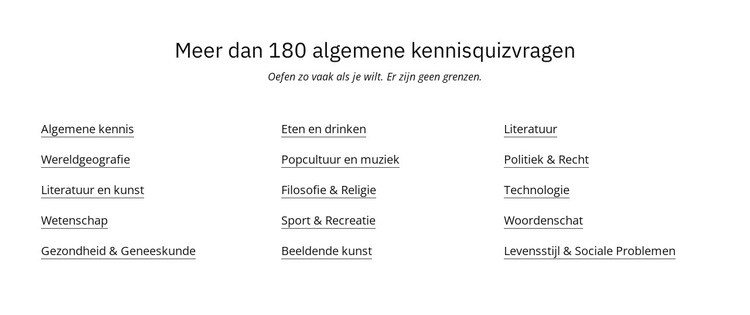 180 quizvragen WordPress-thema