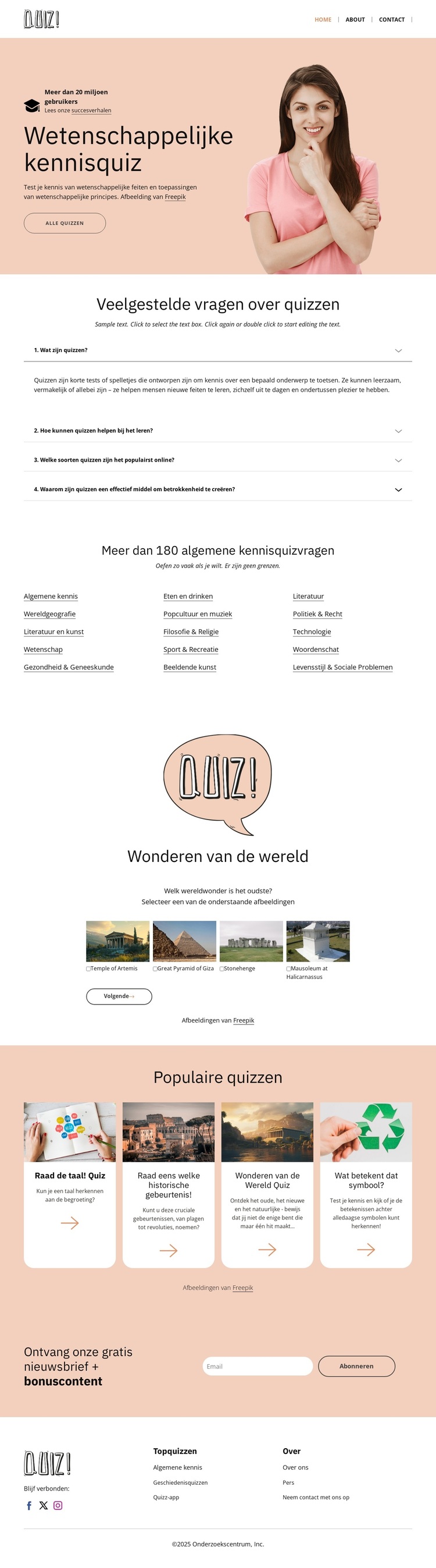 Daag uw wetenschappelijke kennis uit WordPress-thema
