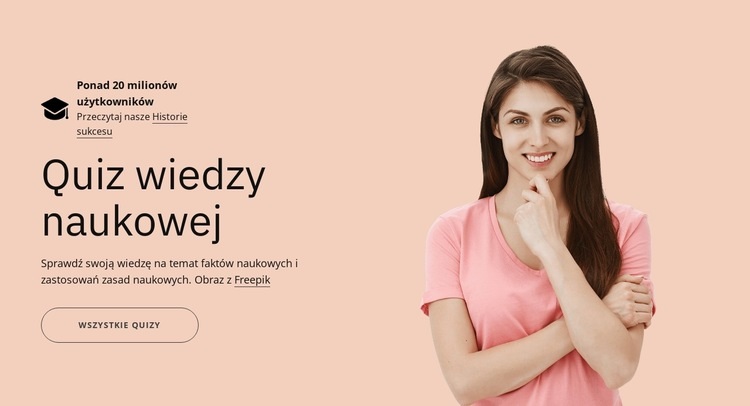 Quiz wiedzy naukowej Projekt strony internetowej