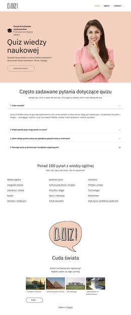 Sprawdź swoją wiedzę naukową Szablony HTML