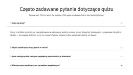 FAQ Dotyczące Quizu Szablon Witryny Sieci Web