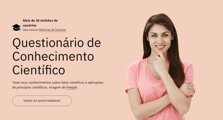 Questionário de conhecimentos científicos Modelo HTML