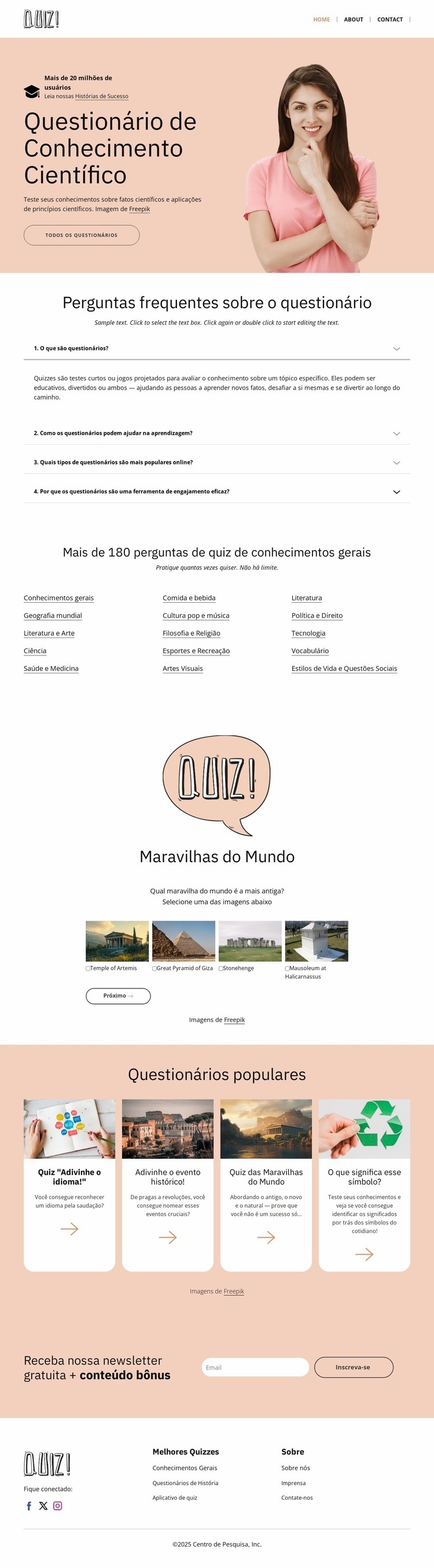 Desafie seu conhecimento científico Modelo