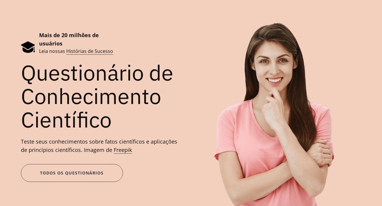 Questionário de conhecimentos científicos Tema WordPress