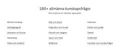 HTML-Landning För 180 Frågesportfrågor