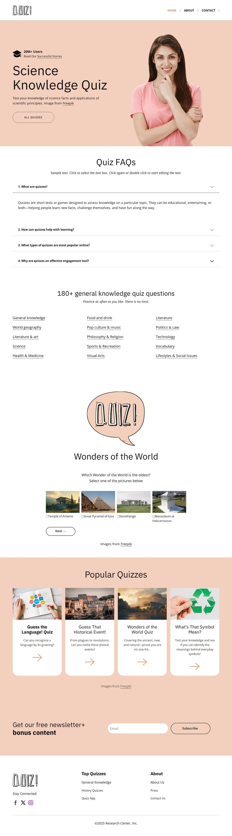 Challenge your scientific knowledge Template