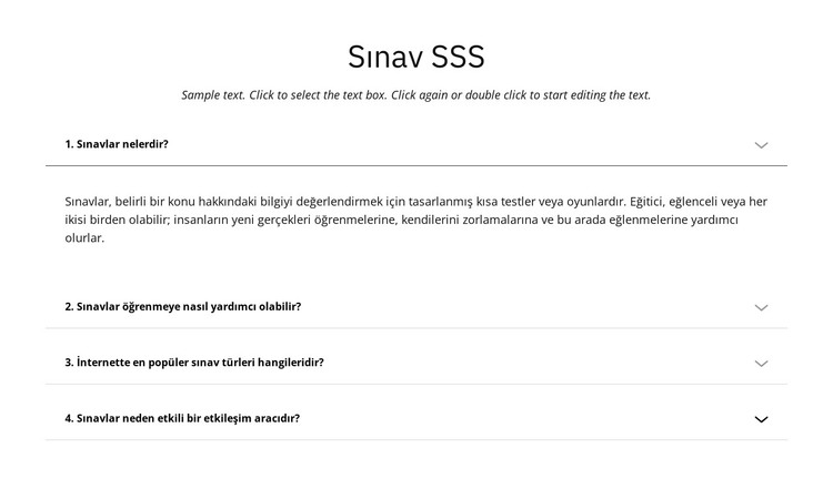 Sınav SSS HTML Şablonu