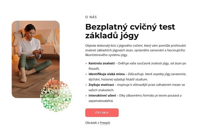Bezplatný cvičný test základů jógy Šablona