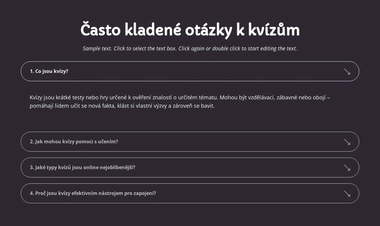 Nejčastější dotazy k kvízům Šablona