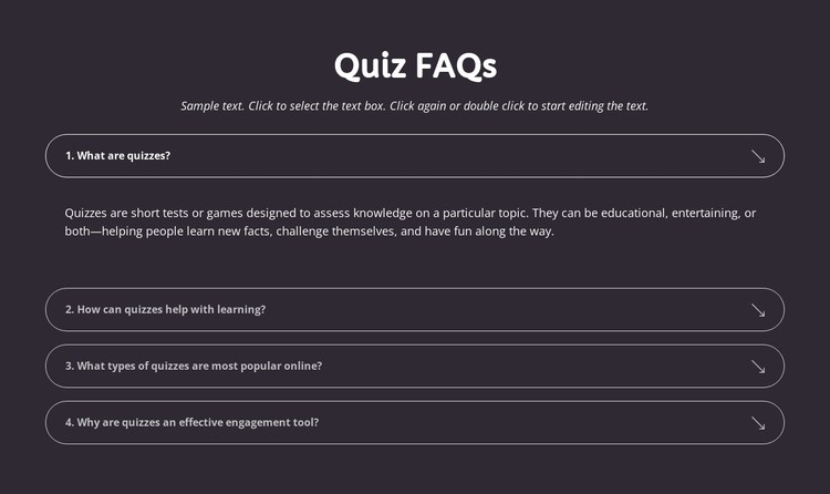 Quiz faqs CSS Template