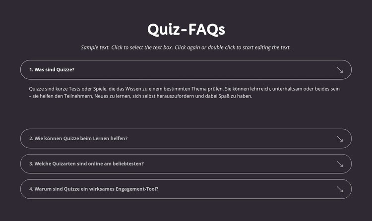 Quiz-FAQs CSS-Vorlage