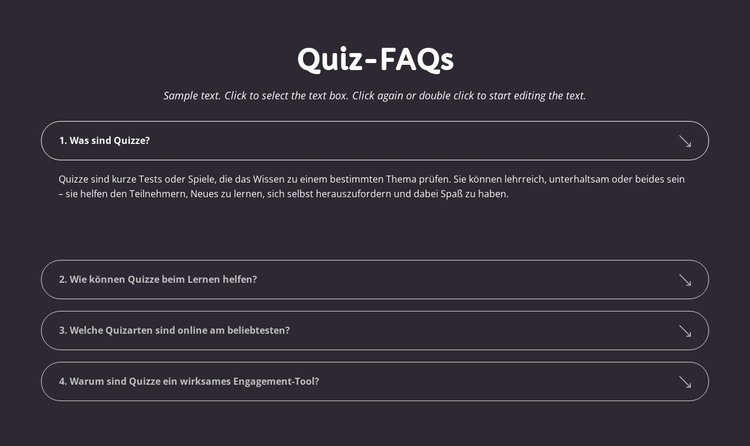 Quiz-FAQs HTML-Vorlage